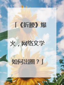 《折腰》爆火，网络文学如何出圈？