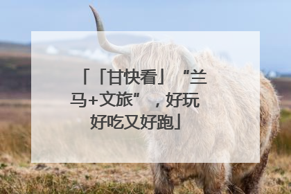 「甘快看」“兰马+文旅”，好玩好吃又好跑