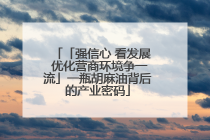 「强信心 看发展 优化营商环境争一流」一瓶胡麻油背后的产业密码
