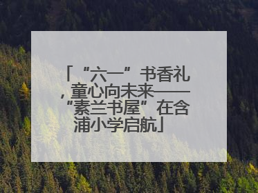 “六一”书香礼，童心向未来——“素兰书屋”在含浦小学启航