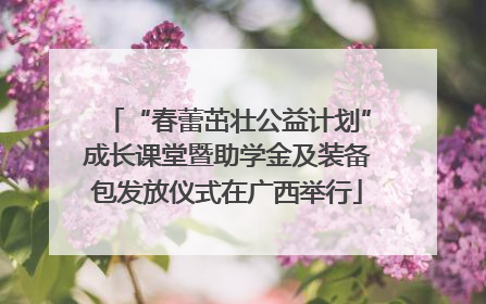 “春蕾茁壮公益计划”成长课堂暨助学金及装备包发放仪式在广西举行