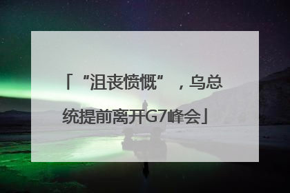 “沮丧愤慨”，乌总统提前离开G7峰会