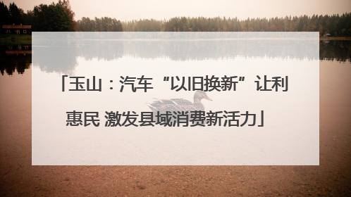 玉山：汽车“以旧换新”让利惠民 激发县域消费新活力