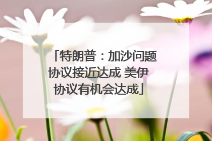 特朗普：加沙问题协议接近达成 美伊协议有机会达成
