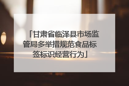 甘肃省临泽县市场监管局多举措规范食品标签标识经营行为