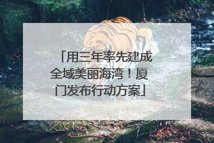 用三年率先建成全域美丽海湾！厦门发布行动方案