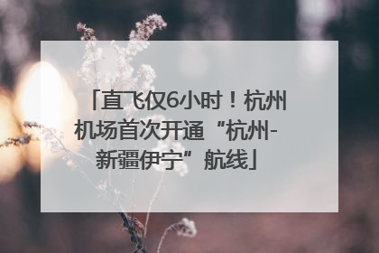 直飞仅6小时！杭州机场首次开通“杭州-新疆伊宁”航线