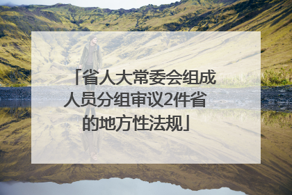 省人大常委会组成人员分组审议2件省的地方性法规