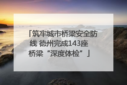 筑牢城市桥梁安全防线 德州完成143座桥梁“深度体检”