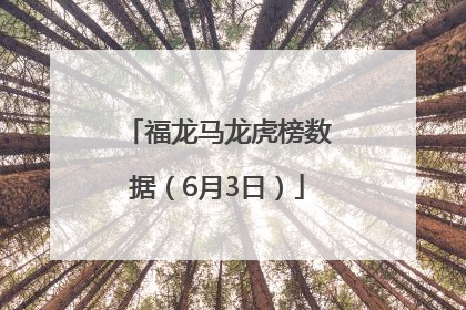 福龙马龙虎榜数据（6月3日）