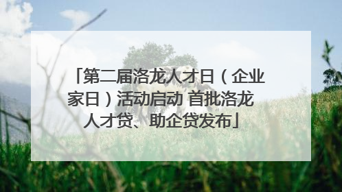 第二届洛龙人才日（企业家日）活动启动 首批洛龙人才贷、助企贷发布