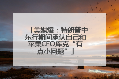美媒爆：特朗普中东行期间承认自己和苹果CEO库克“有点小问题”