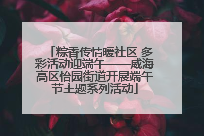粽香传情暖社区 多彩活动迎端午——威海高区怡园街道开展端午节主题系列活动
