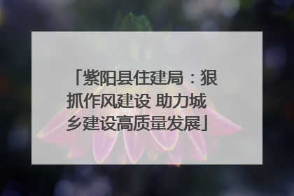 紫阳县住建局：狠抓作风建设 助力城乡建设高质量发展
