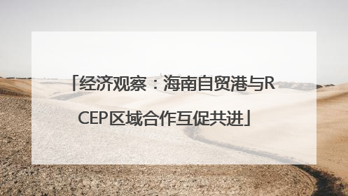 经济观察：海南自贸港与RCEP区域合作互促共进