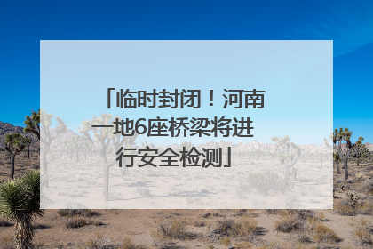 临时封闭！河南一地6座桥梁将进行安全检测