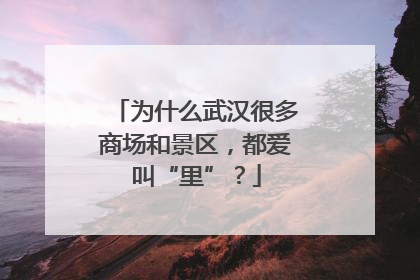 为什么武汉很多商场和景区，都爱叫“里”？