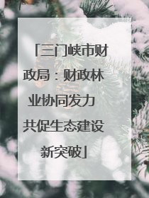 三门峡市财政局：财政林业协同发力 共促生态建设新突破