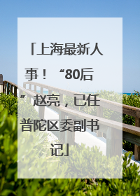 上海最新人事！“80后”赵亮，已任普陀区委副书记