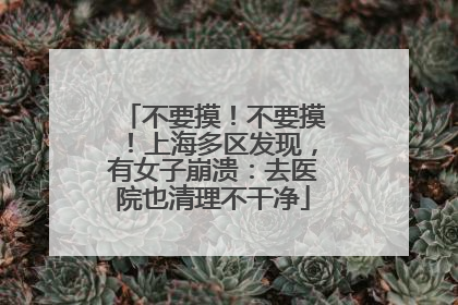 不要摸！不要摸！上海多区发现，有女子崩溃：去医院也清理不干净