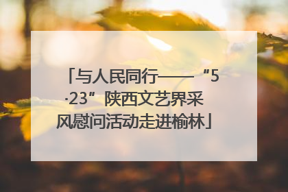 与人民同行——“5·23”陕西文艺界采风慰问活动走进榆林