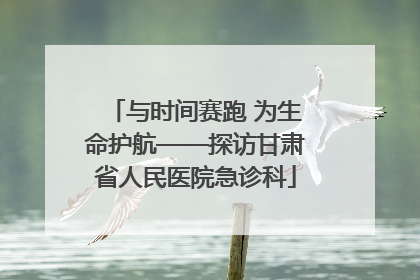与时间赛跑 为生命护航——探访甘肃省人民医院急诊科