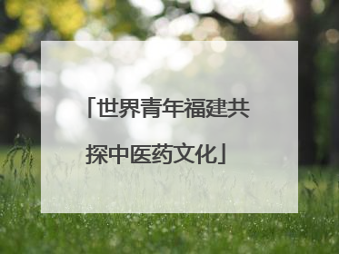 世界青年福建共探中医药文化