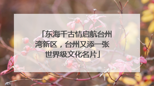 东海千古情启航台州湾新区，台州又添一张世界级文化名片