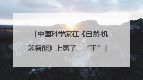 中国科学家在《自然·机器智能》上露了一“手”