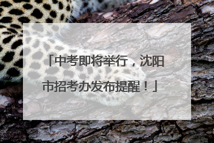 中考即将举行，沈阳市招考办发布提醒！