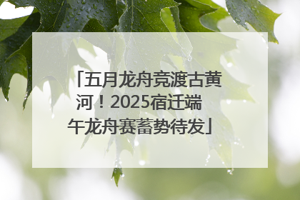 五月龙舟竞渡古黄河！2025宿迁端午龙舟赛蓄势待发