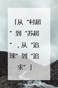 从“村超”到“苏超”，从“追球”到“追求”