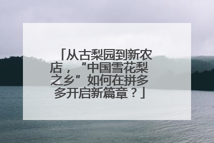 从古梨园到新农店，“中国雪花梨之乡”如何在拼多多开启新篇章？