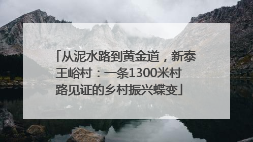 从泥水路到黄金道，新泰王峪村：一条1300米村路见证的乡村振兴蝶变