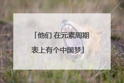 他们 在元素周期表上有个中国梦