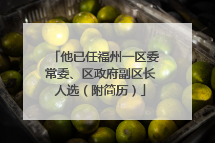 他已任福州一区委常委、区政府副区长人选（附简历）