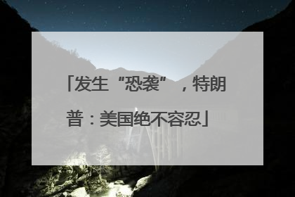 发生“恐袭”，特朗普：美国绝不容忍