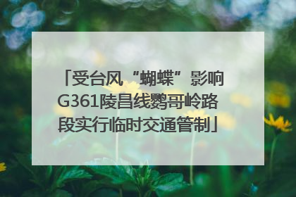 受台风“蝴蝶”影响 G361陵昌线鹦哥岭路段实行临时交通管制