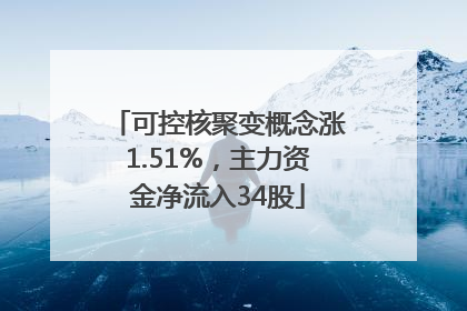 可控核聚变概念涨1.51%，主力资金净流入34股