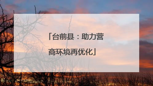台前县：助力营商环境再优化
