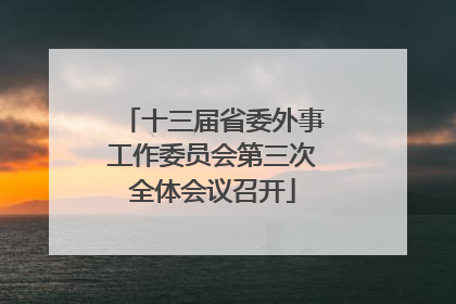 十三届省委外事工作委员会第三次全体会议召开