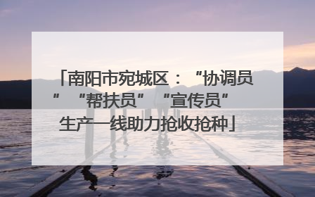南阳市宛城区：“协调员”“帮扶员”“宣传员” 生产一线助力抢收抢种