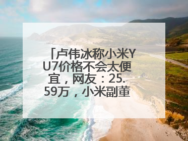 卢伟冰称小米YU7价格不会太便宜，网友：25.59万，小米副董事：不行！