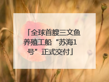全球首艘三文鱼养殖工船“苏海1号”正式交付