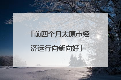 前四个月太原市经济运行向新向好