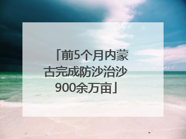 前5个月内蒙古完成防沙治沙900余万亩