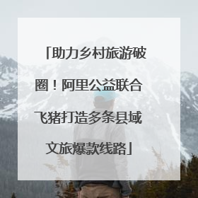 助力乡村旅游破圈！阿里公益联合飞猪打造多条县域文旅爆款线路
