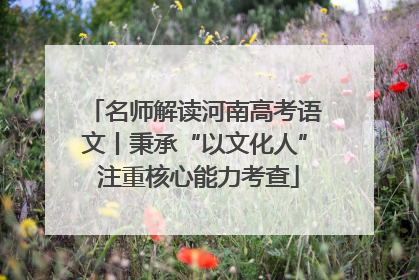 名师解读河南高考语文丨秉承“以文化人” 注重核心能力考查
