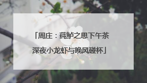 周庄：莼鲈之思下午茶 深夜小龙虾与晚风碰杯