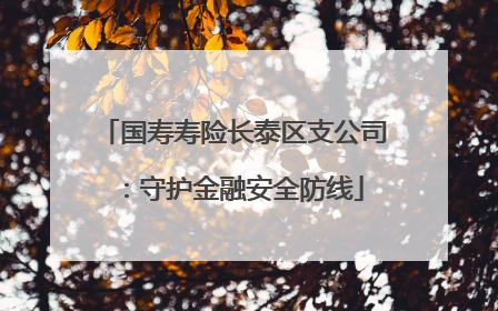 国寿寿险长泰区支公司：守护金融安全防线